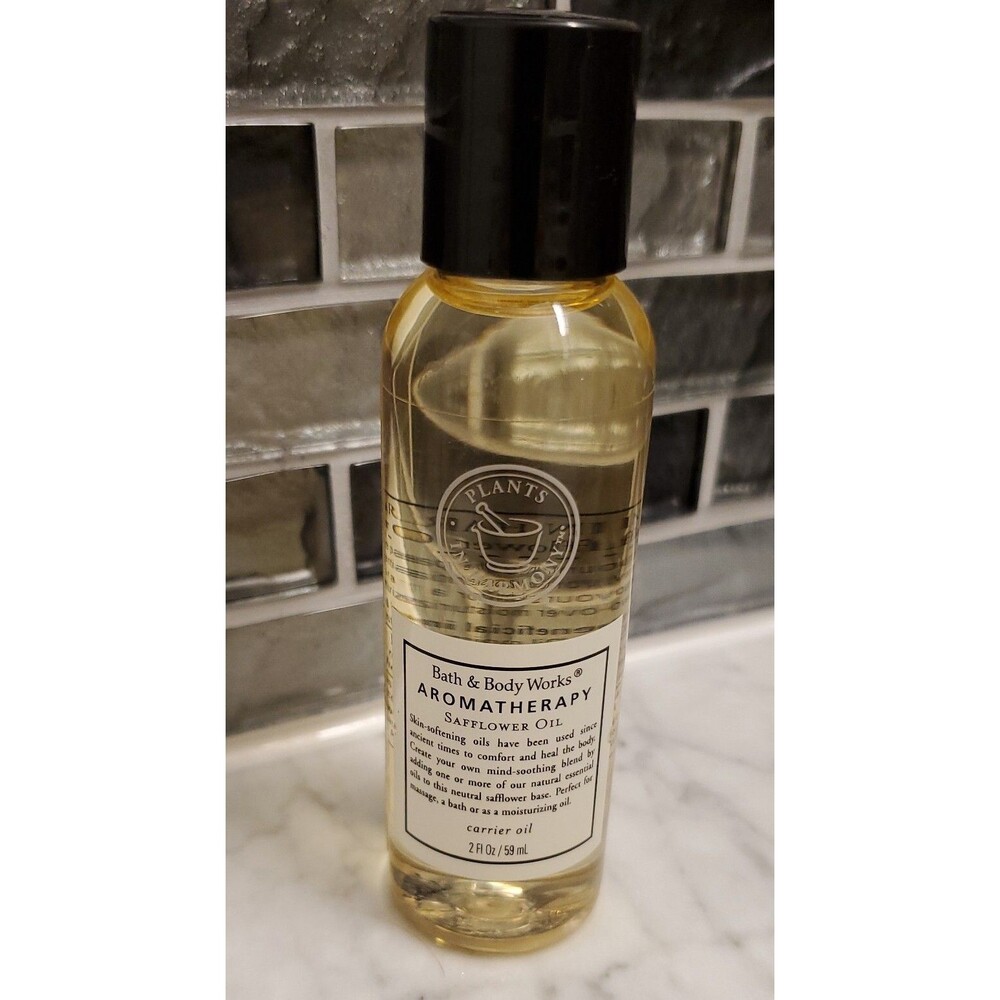 New RARE BATH & BODY WORKS AROMATHERAPY SAFFLOWER CARRIER ESSENTIAL OIL 2 FL OZ